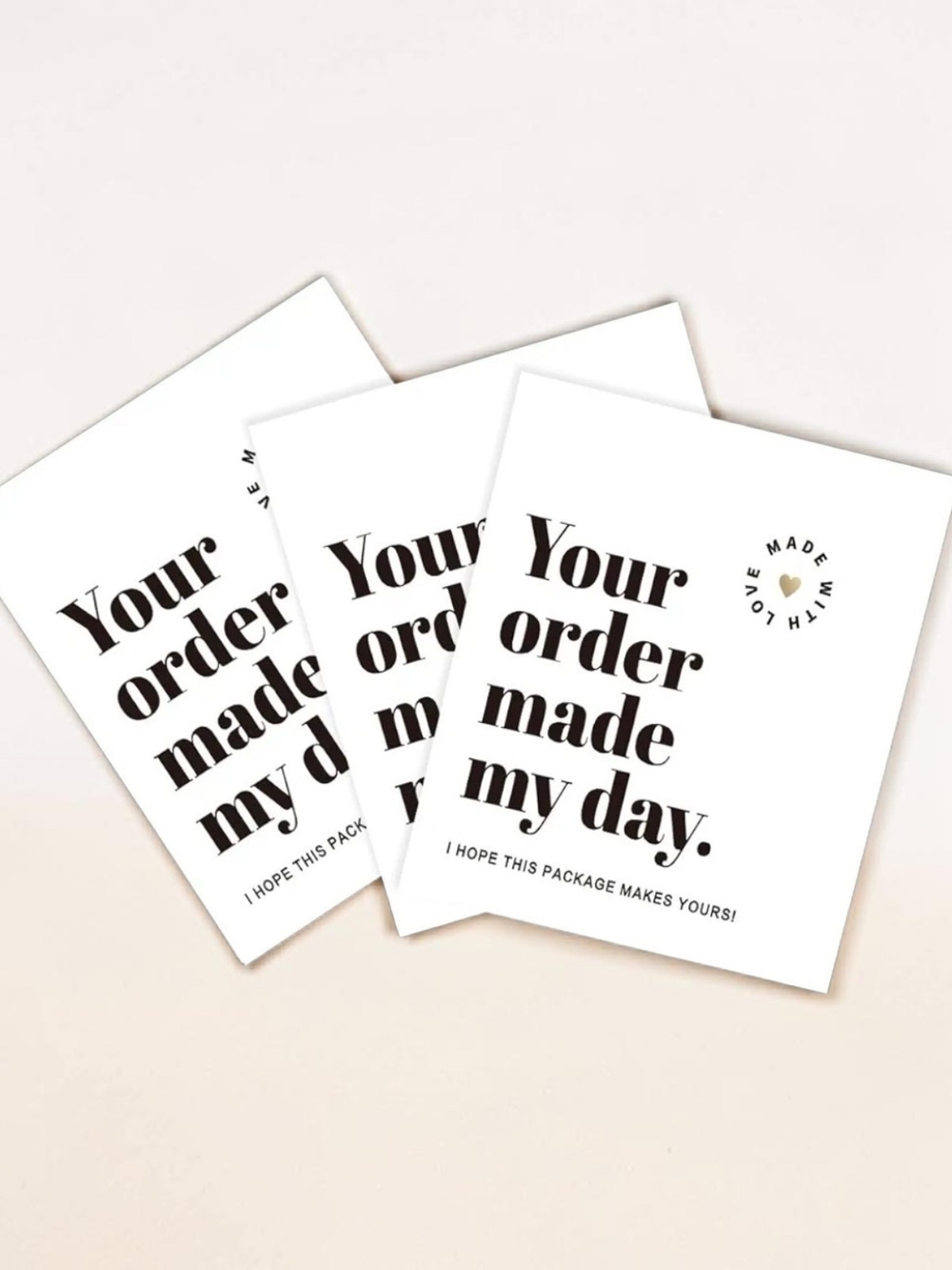 2 Packs 100 Total Small Thank You Cards| Your Order Made My Day.